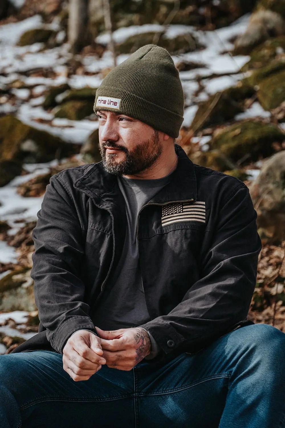 American Made Knit Cuffed Beanie 1