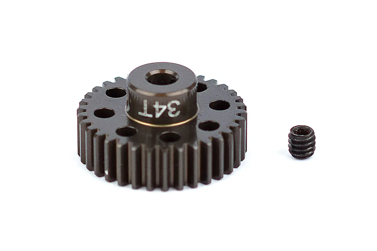 Factory Team Aluminum Pinion Gear, 34T 48P, 1/8" Shaft Asc1351 1