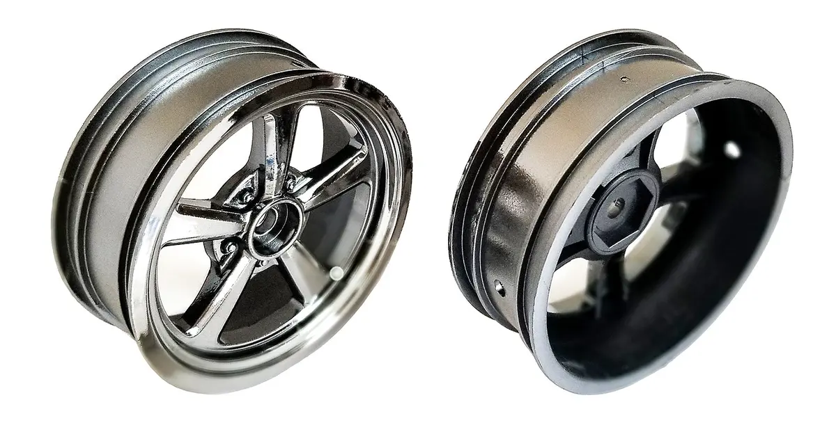 Asc71077 Drag Front Wheels, 2.2 In / 3.0 In, 12Mm Hex, Black Chrome 1
