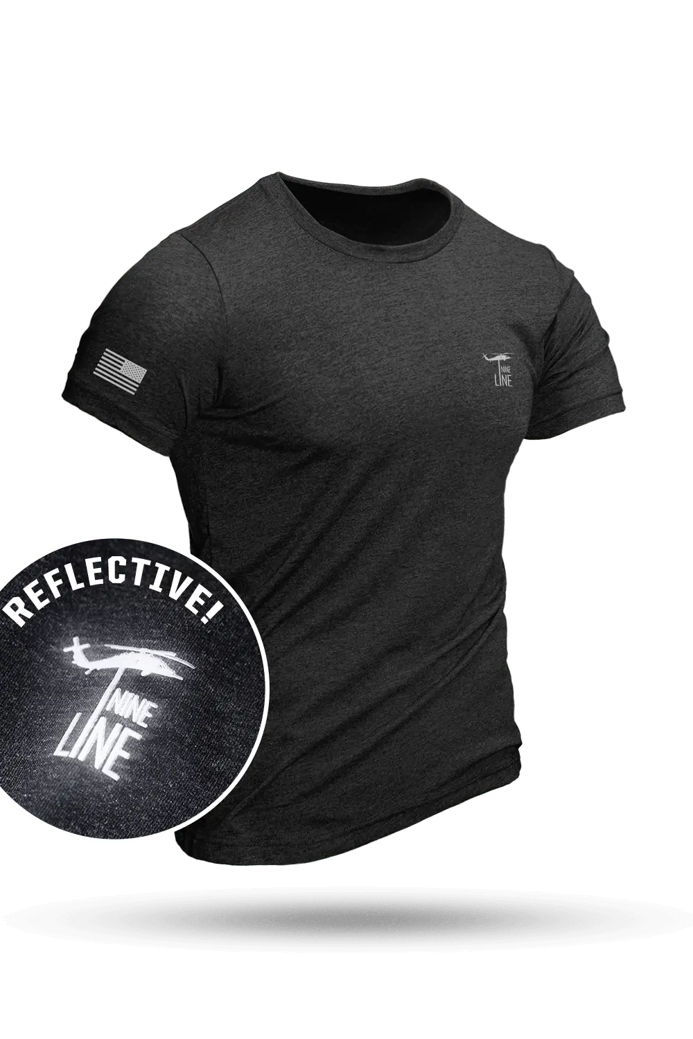 Reflective Dropline Logo With Flag - T-Shirt 2
