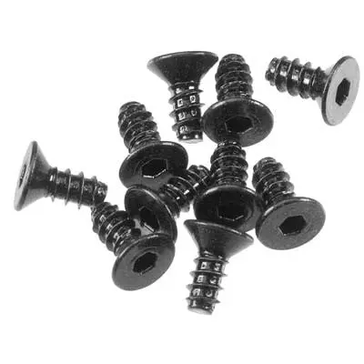 Axa0412 Hex Socket Tapping Flat Head M2.6X6mm Blk (10) 1