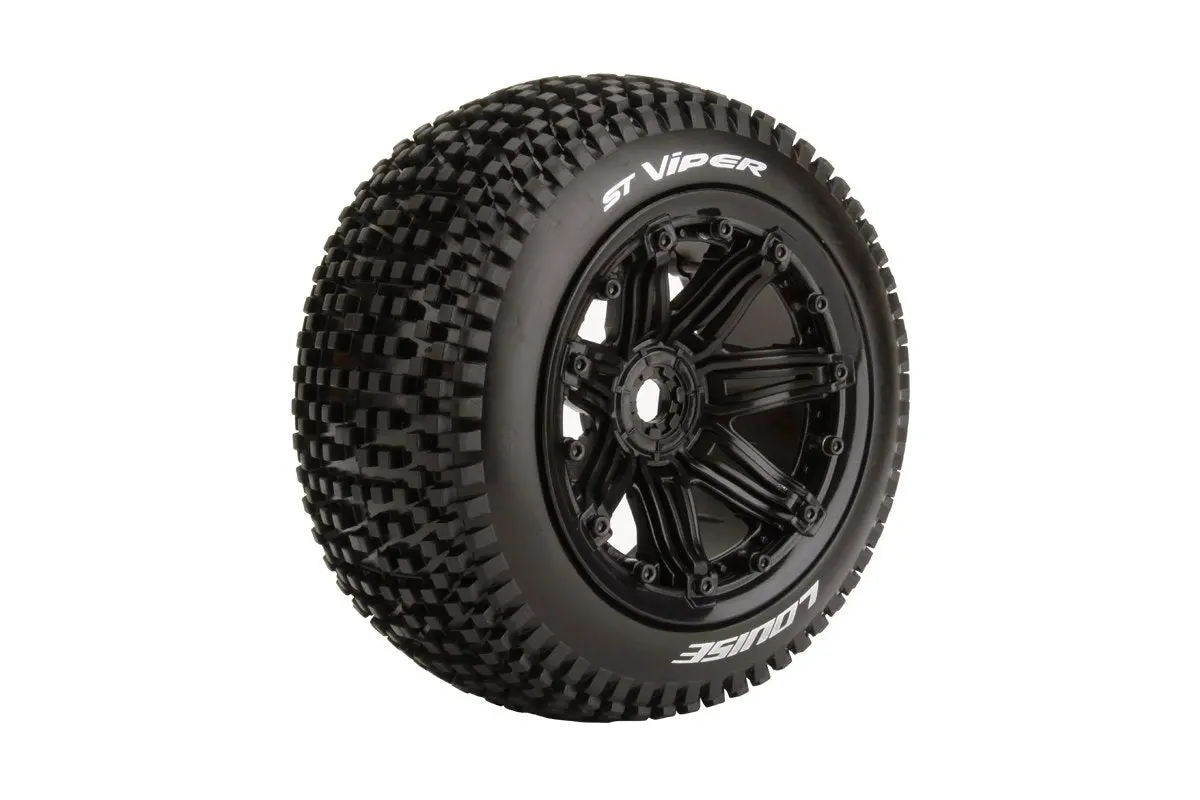 L-T3289b Louise Tires & Wheels 1/8 St-Viper Soft Black 17Mm  (2) 1