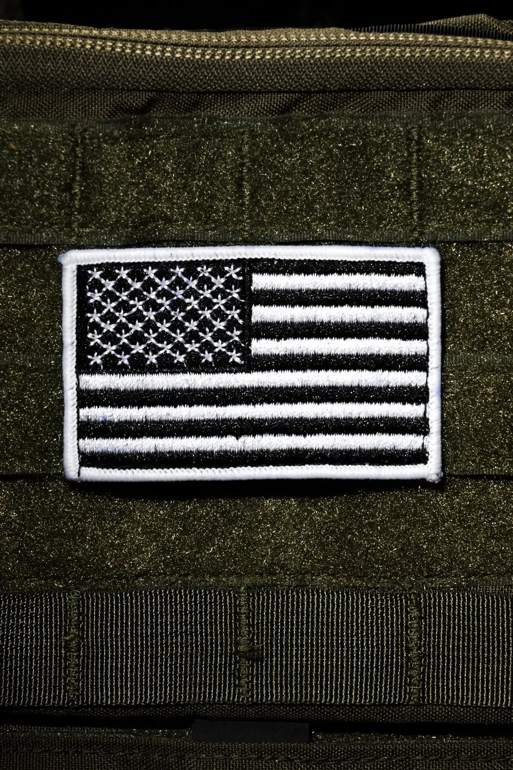 Black And White American Flag Patch 1