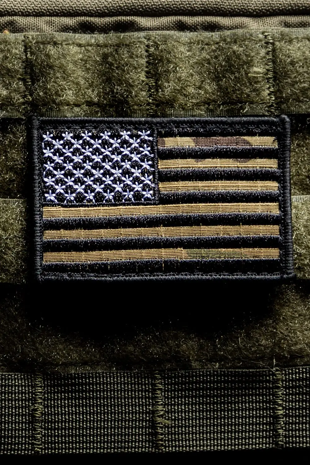 Black Camo American Flag Patch 1