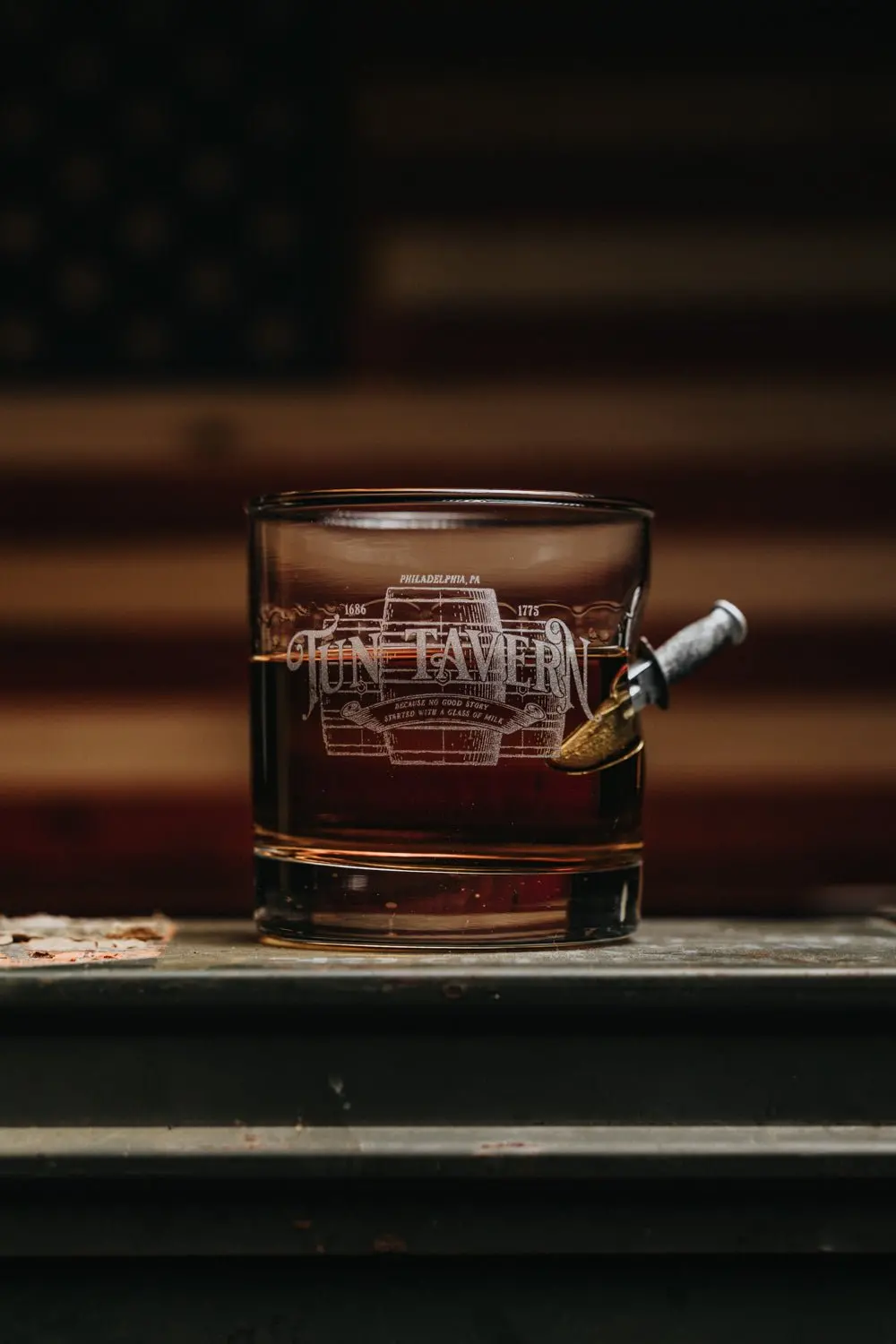 Born In A Tavern American Made Whiskey Glass 1