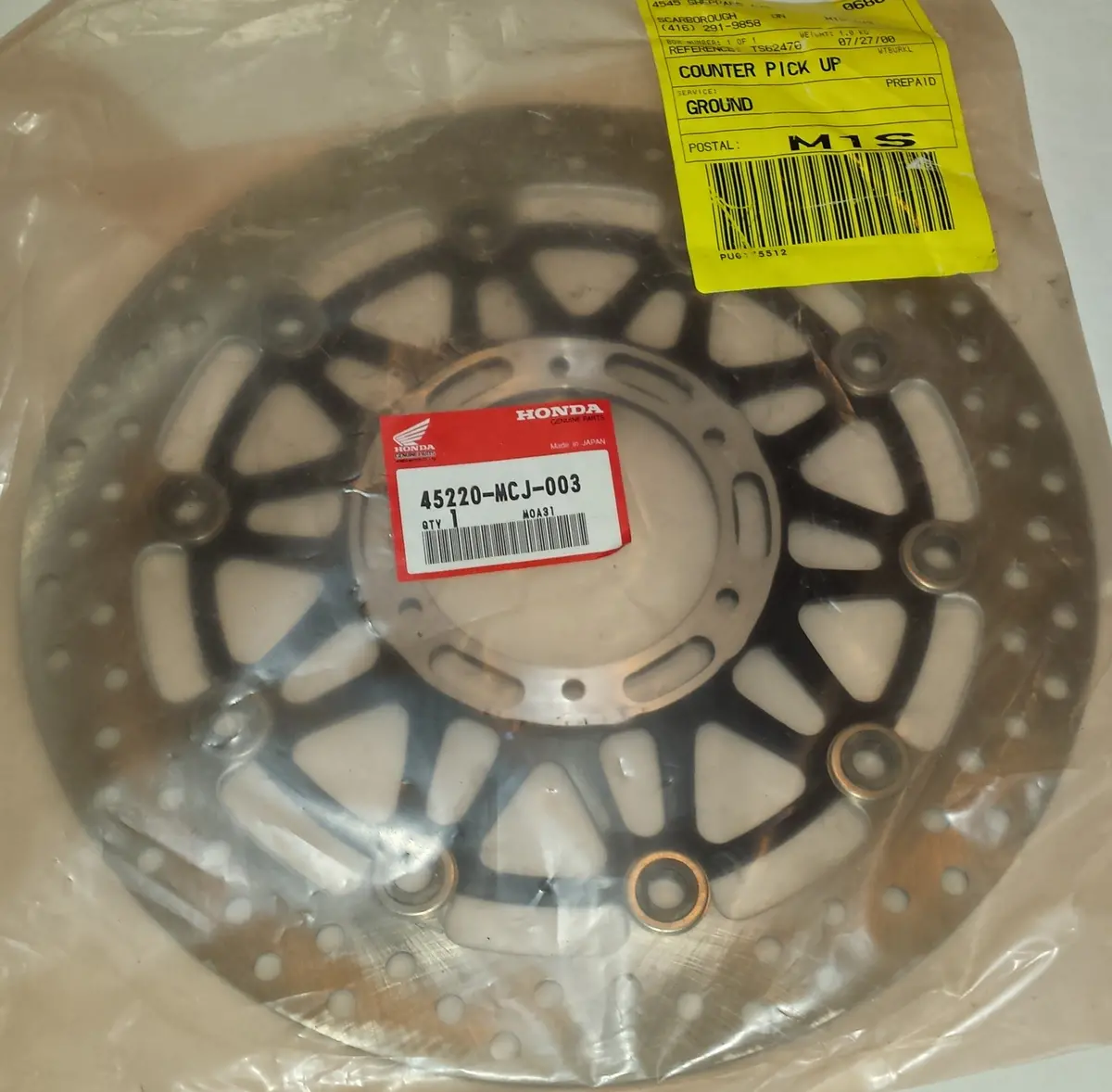 Honda Cbr900 Front Left Rotor 1
