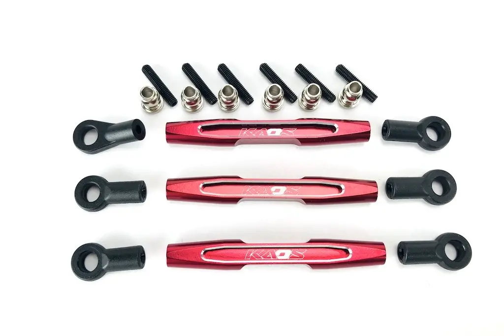Kaos Cnc Aluminum Panhard Bar & Steering Tie Rod (57Mm, Red) (3Pcs) F450 Cegckd0371 1