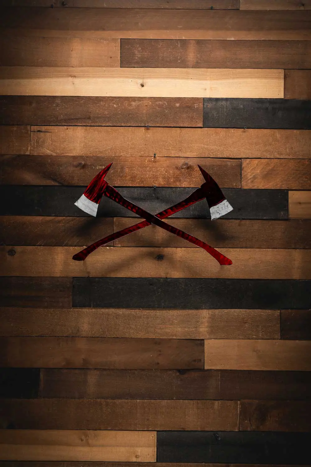 Crossed Fire Axes - Molten Metal Wall Art 1