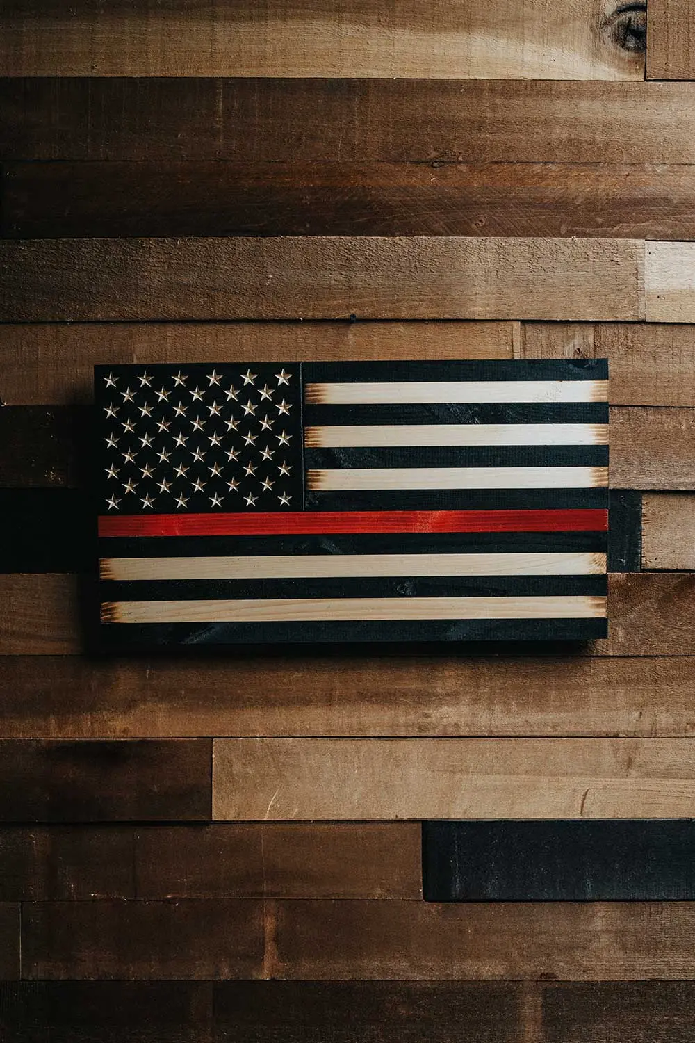 Flags Of Valor - Thin Red Line American Flag Wood Wall Sign 1