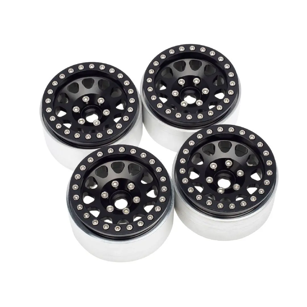 Hdtcw03014a Hobby Details 1.9" Aluminum Triangle Beadlock Wheels - Black (4) 1