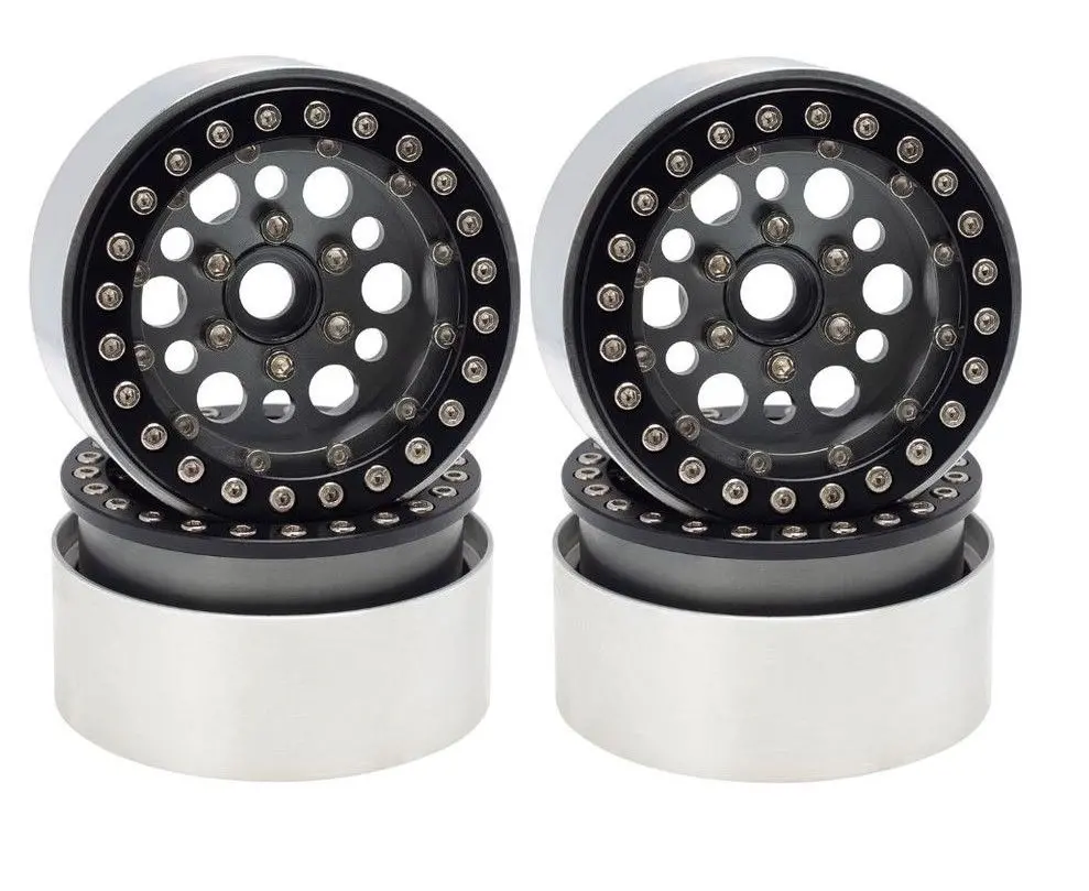 Hdtcw03015c Hobby Details 1.9" Al Big-Small Round Beadlock Wheels - Grey (4) 1
