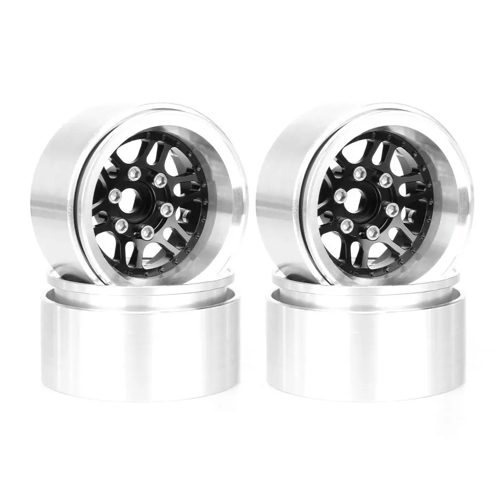 Hdtcw03021c Hobby Details 1.9", 10Mm Offset, Alum Beadlock Whl Rim-Black(4) 1
