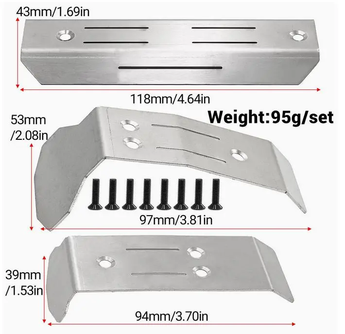 Hdtminim022 Hobby Details Stainless Steel Chassis Skid Plate For Mini Maxx 1
