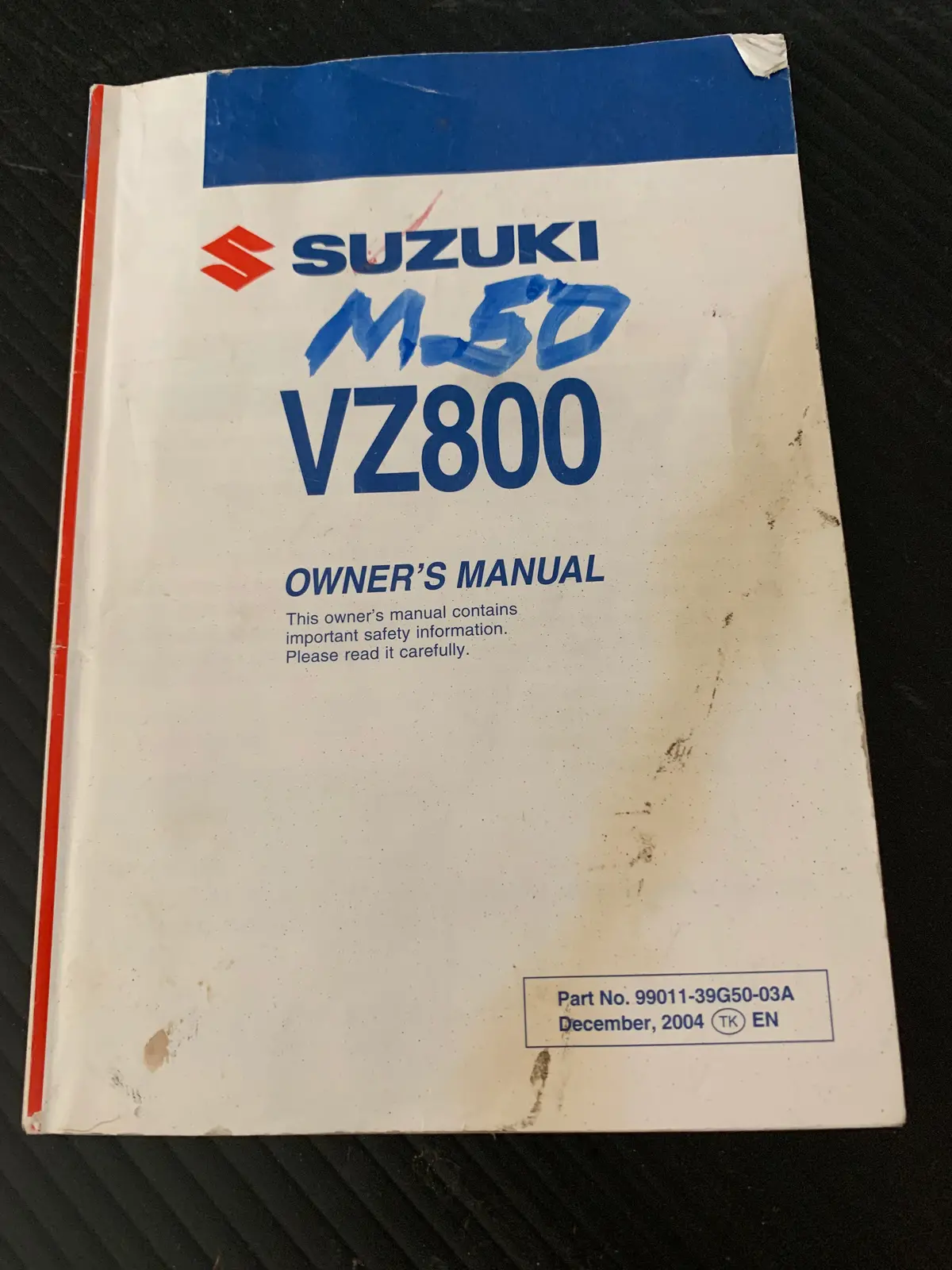 Suzuki Vz800 Owners Manual 1