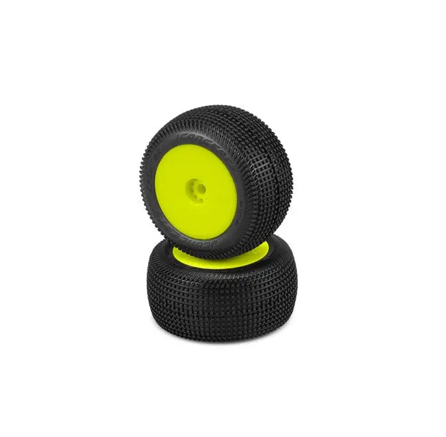 3102-201091  Sprinter Tires, Pink Compound, Pre-Mounted On Yellow Wheels, Fits Losi Mini-T 2.0 1