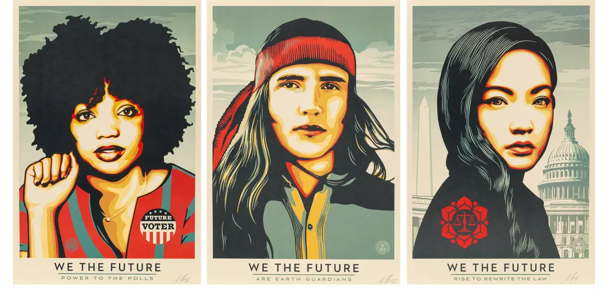 Shepard Fairey "We The Future" 24" X 36" Set Signed Obey Print 1