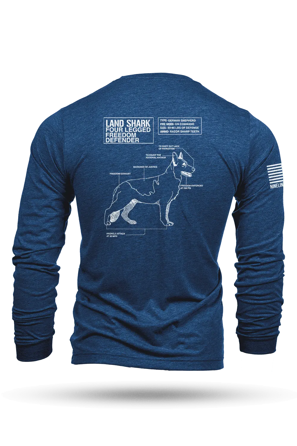 Land Shark Men's Long Sleeve Cotton T-Shirt