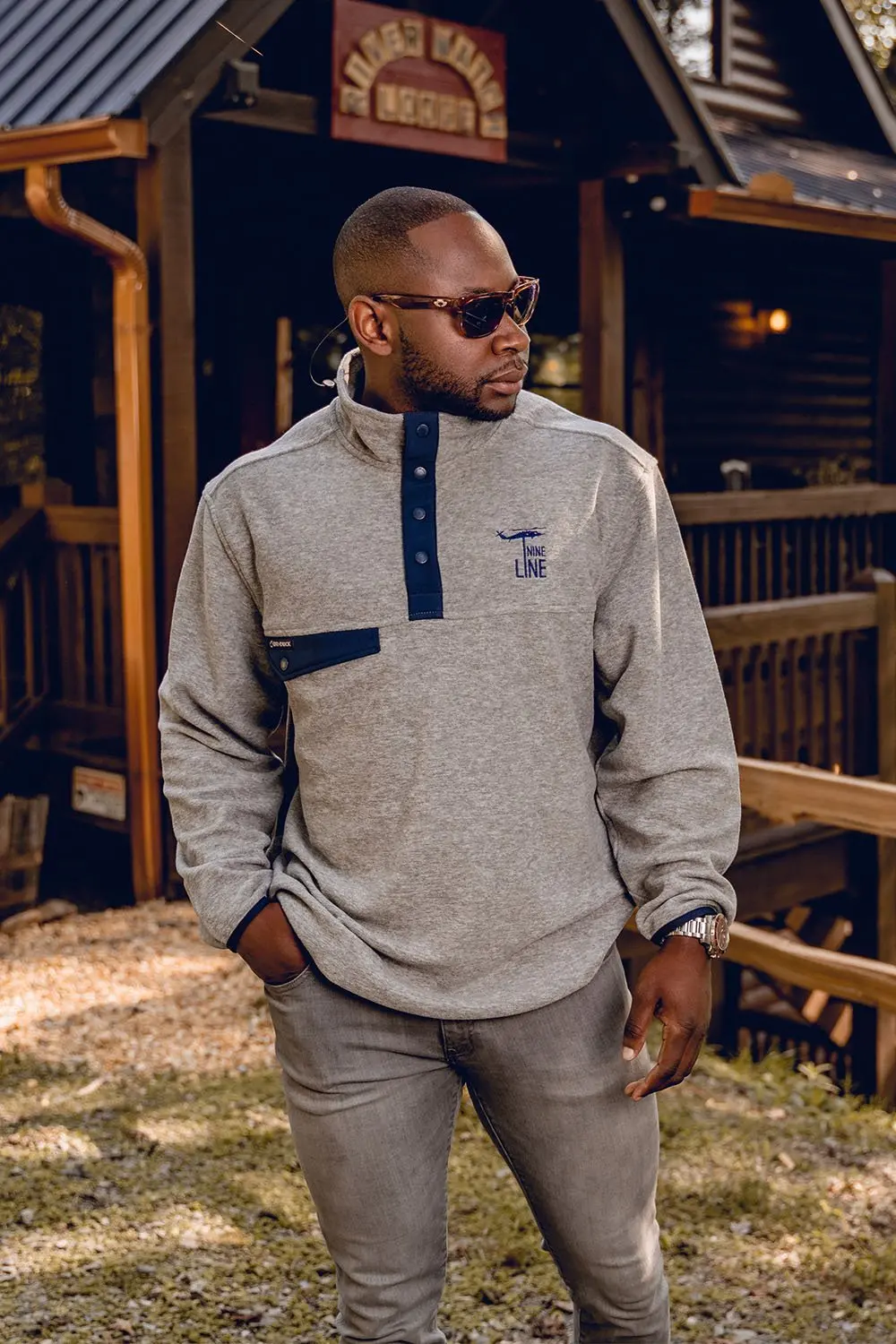 Men's 4-Button Fleece Sweatshirt