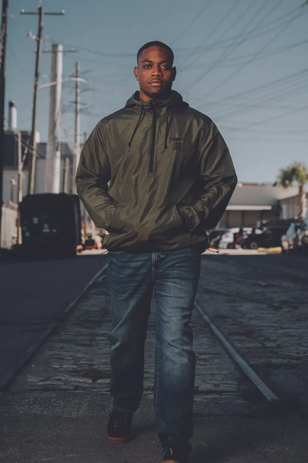 Men's Lightweight Hooded Windbreaker with 1/4 Zip Closure