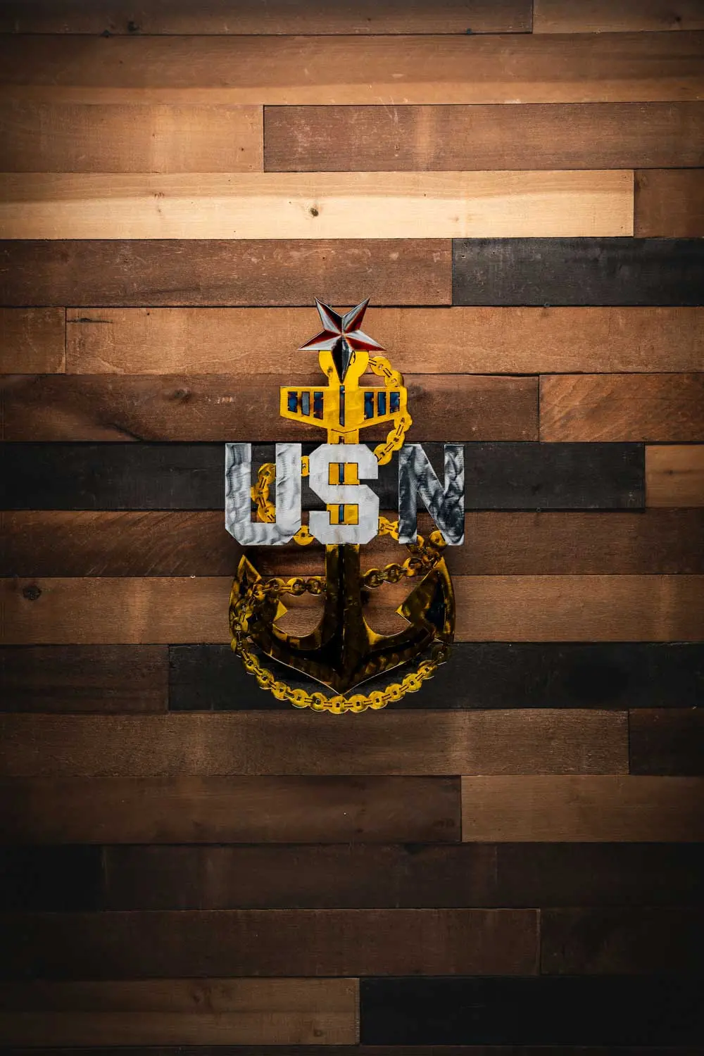 Navy Senior Chief Anchor - Molten Metal Wall Art 1