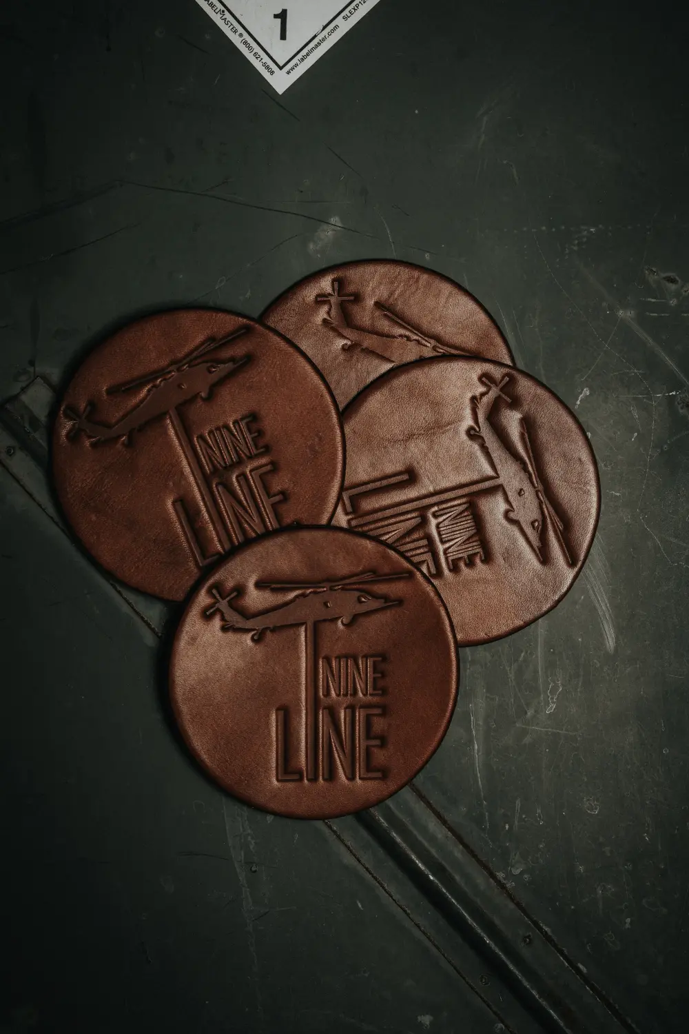 Nine Line Leather Coasters - 4 Pack 1