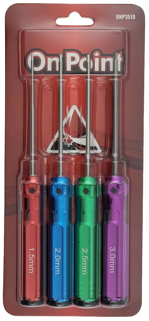 On Point Hex Screwdrivers (4) Size: 1.5Mm, 2.0Mm, 2.5Mm, 3.0Mm  Onp3510 1