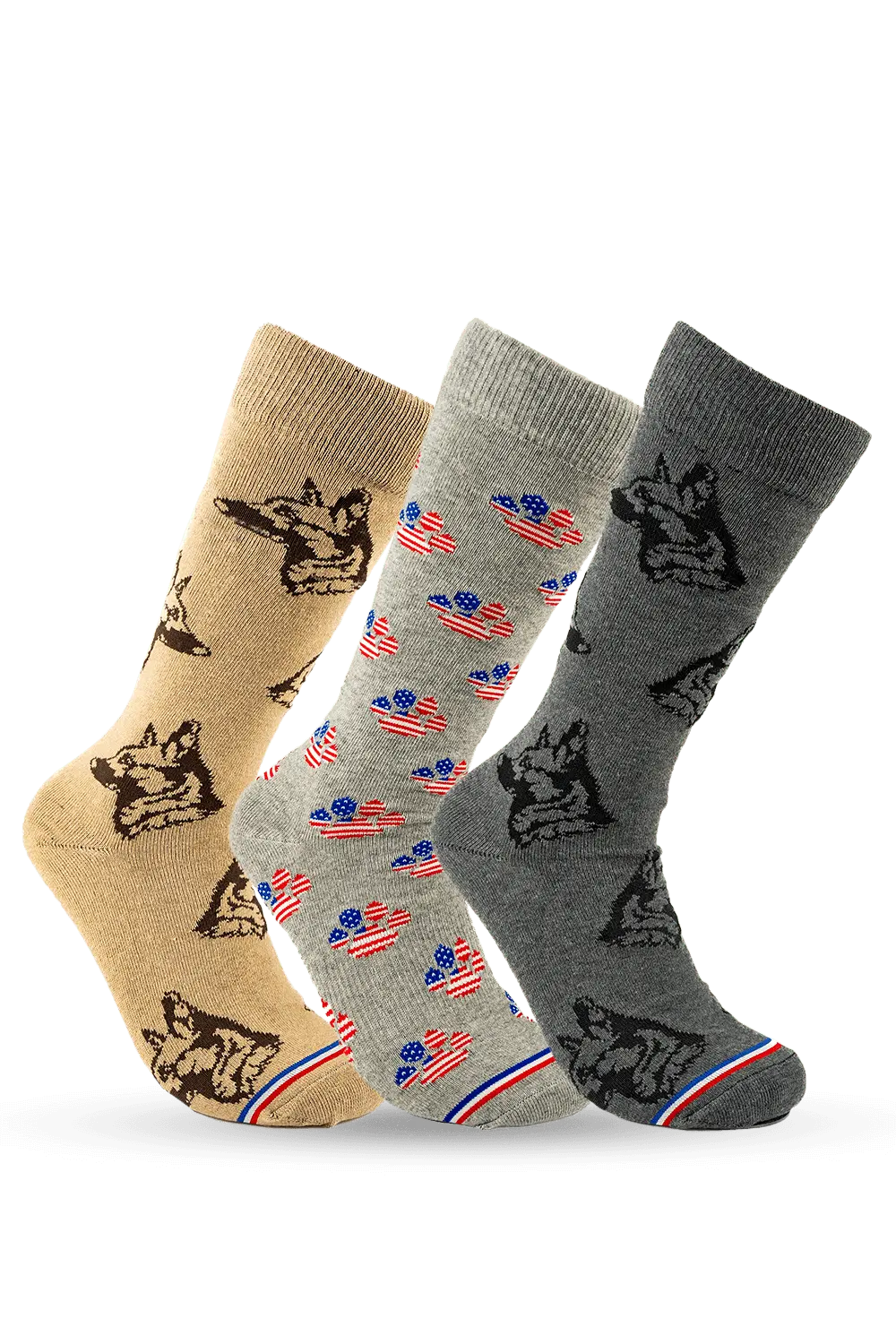 Patriotic Paws 3-Pack Bundle Crew Socks 1
