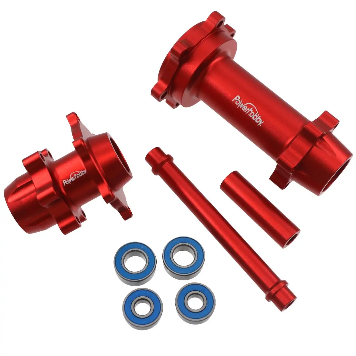 Phb5973red 7075 Aluminum Front & Rear Wheel Hubs, Red, Losi Promoto 1