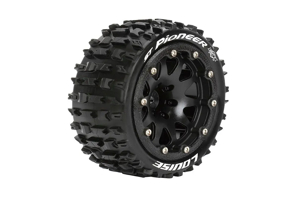 L-T3312sb Louise Tires & Wheels Beadlock 2.8"  1/10 St-Pioneer Soft Black 0 Offset Hex 12Mm Belted (Mft) (2) 1