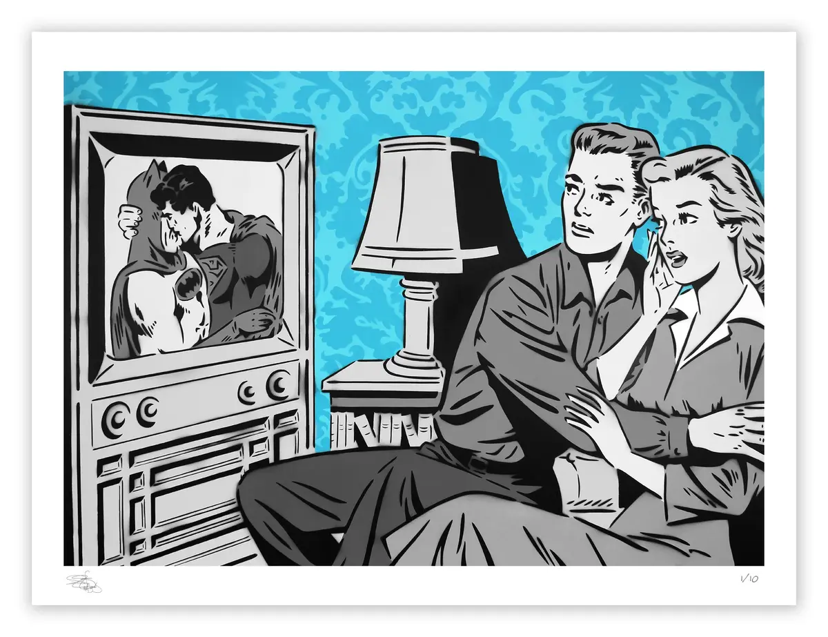 Rich Simmons "The Evening News" Blue Variant Fine Art Print 1