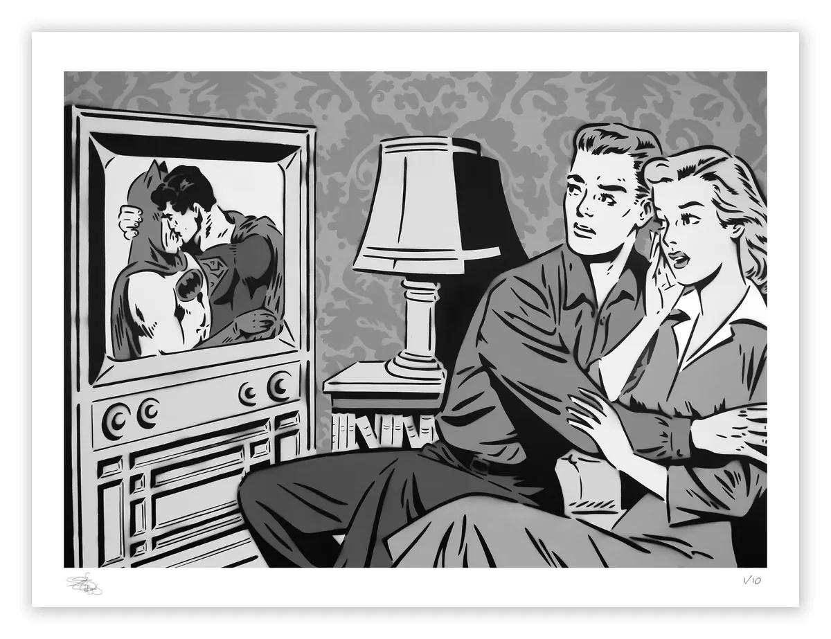 Rich Simmons "The Evening News" Monochrome Variant Fine Art Print 1