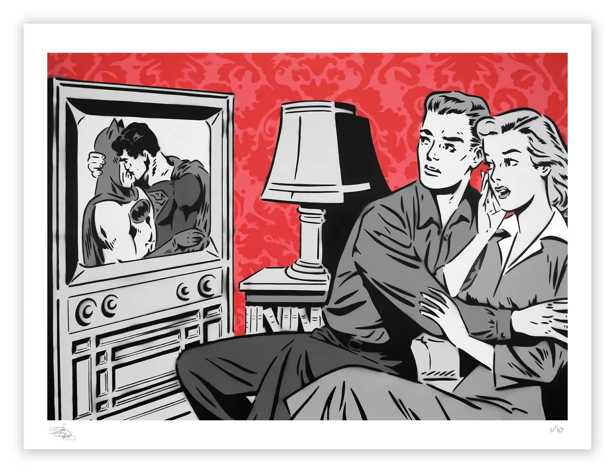Rich Simmons "The Evening News" Red Variant Fine Art Print 1
