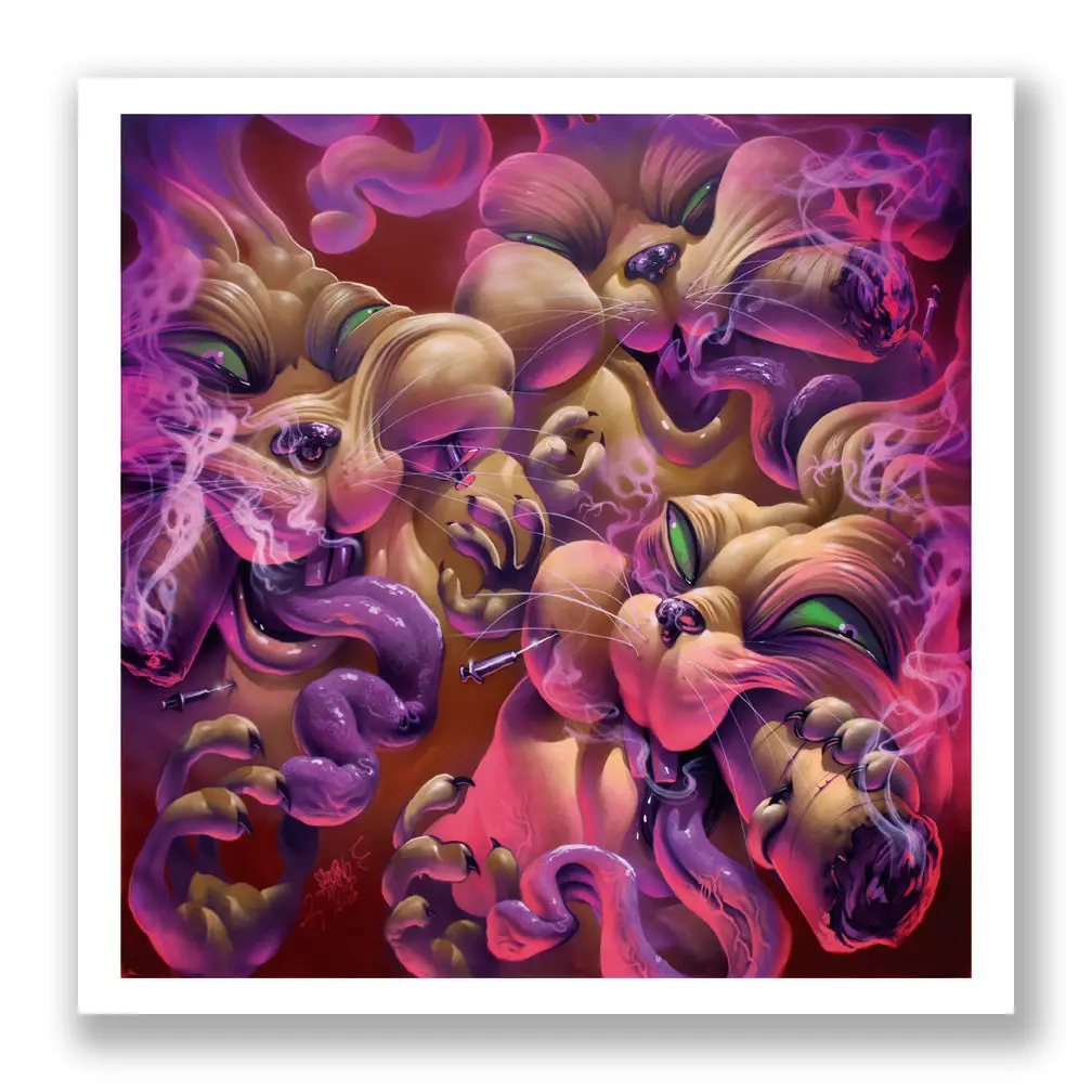 Saturno "Naughty Rabbits" Giclee' Print 1