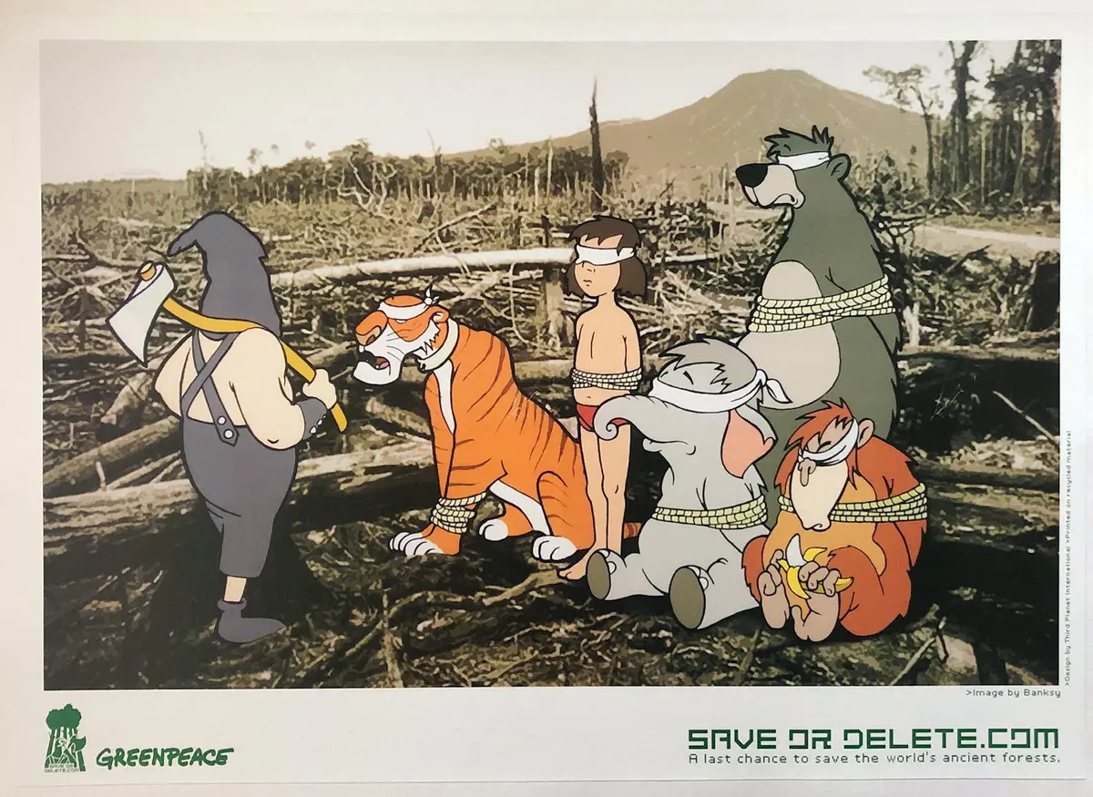 Banksy "Save Or Delete" Poster Print + Uncut Sticker Sheet 1