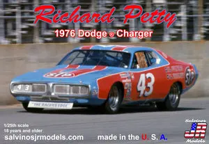 Sjmrpdc1976d  1/24 Richard Petty 1976 Dodge Charger Plastic Model Car Kit W/Water Slide Decals 1