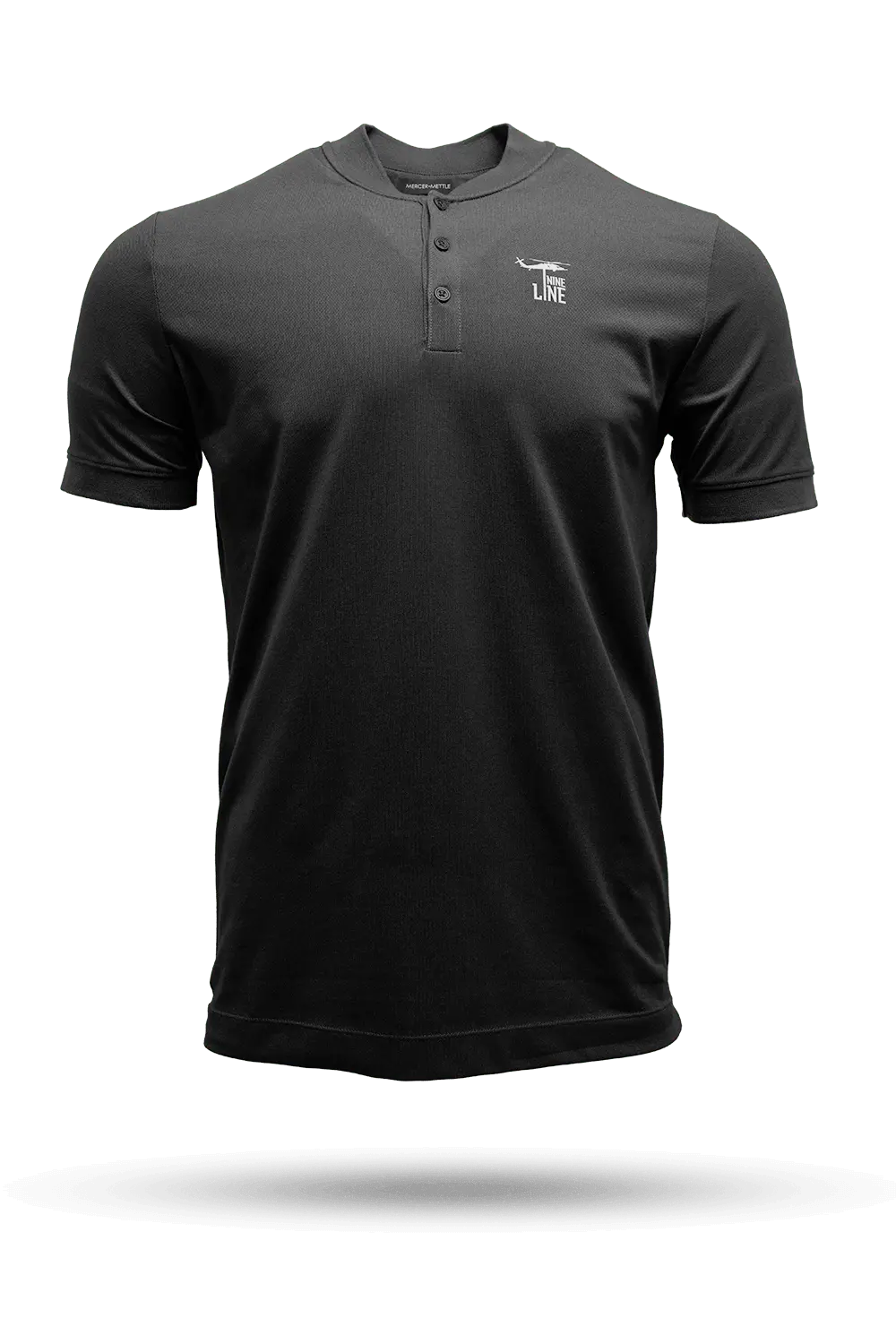 Silicone Dropline Logo - Short Sleeve Henley 1