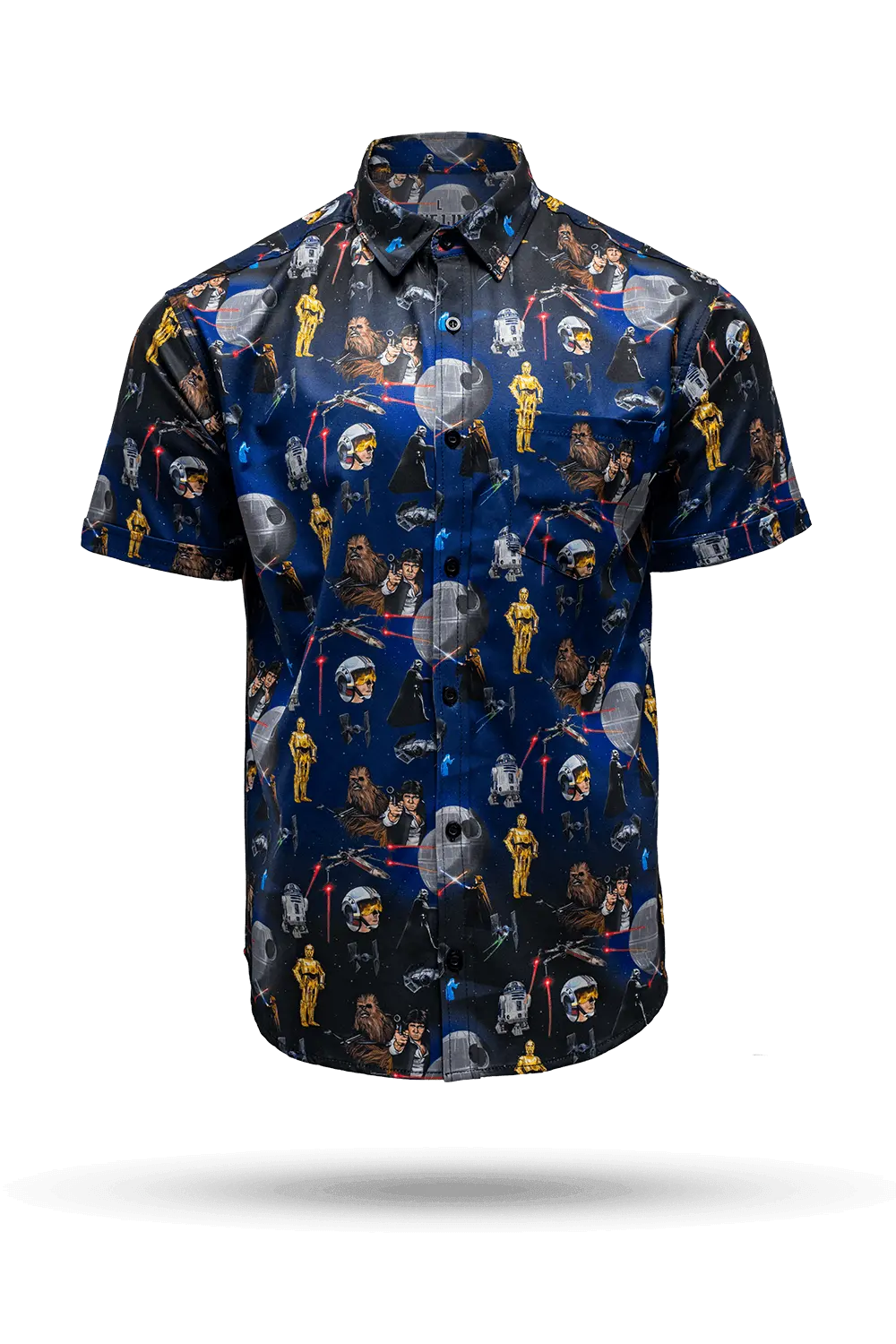 Space Icons - Short Sleeve Button Down Shirt 1