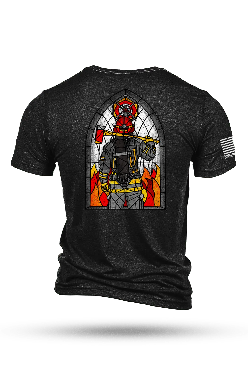 Stained Glass Firefighter - T-Shirt 1