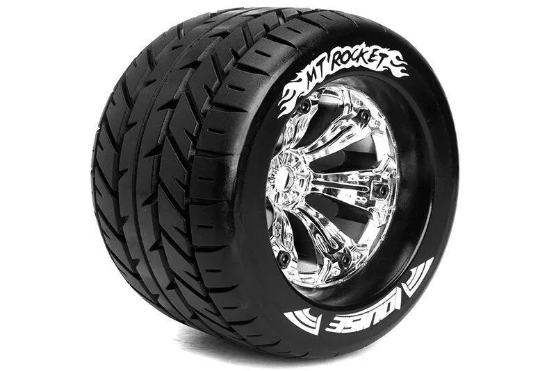 L-T3217c Louise Mt-Rocket 1/8 Monster Truck Chrome Rims (2) 1