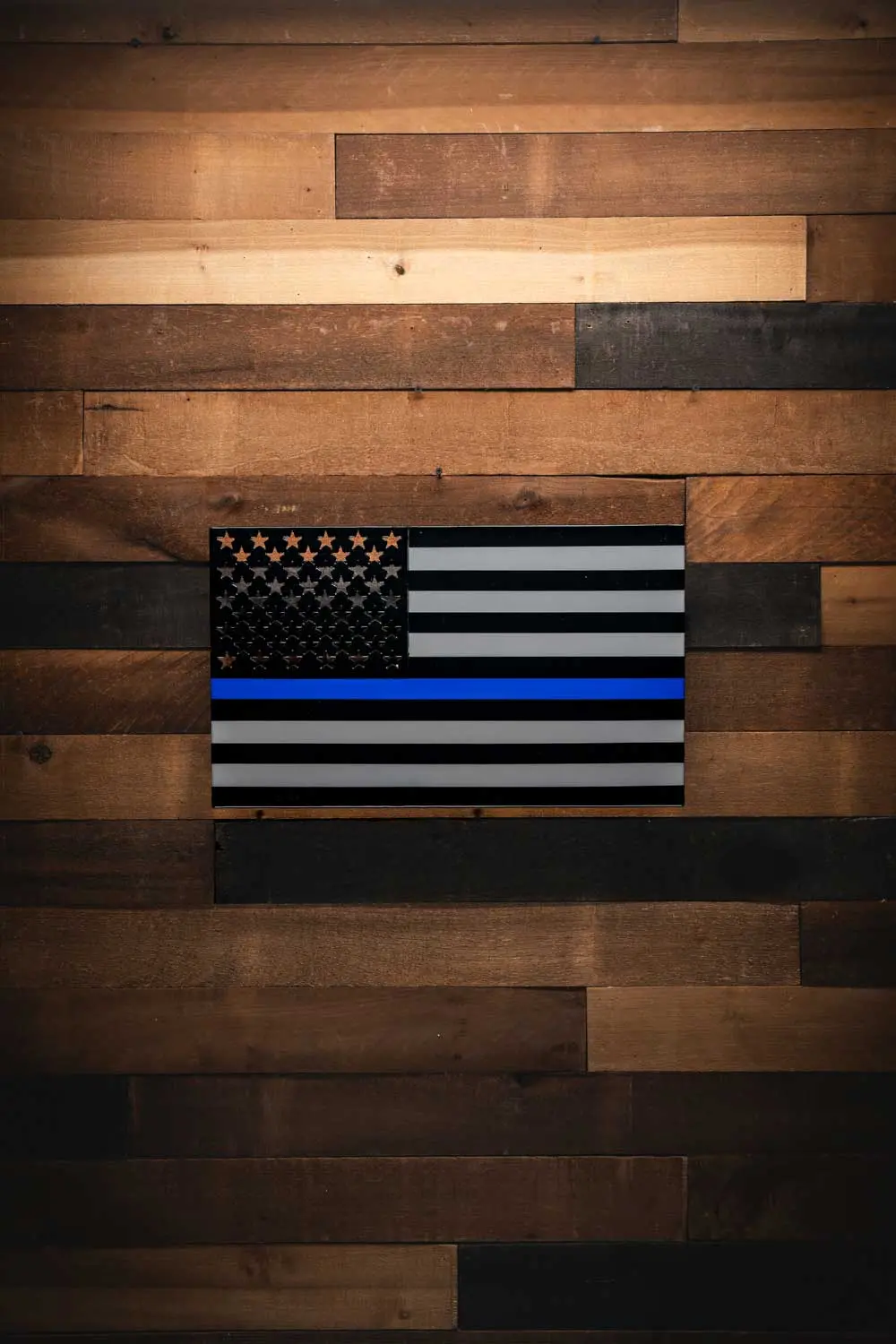 Thin Blue Line - Molten Metal Wall Art 1
