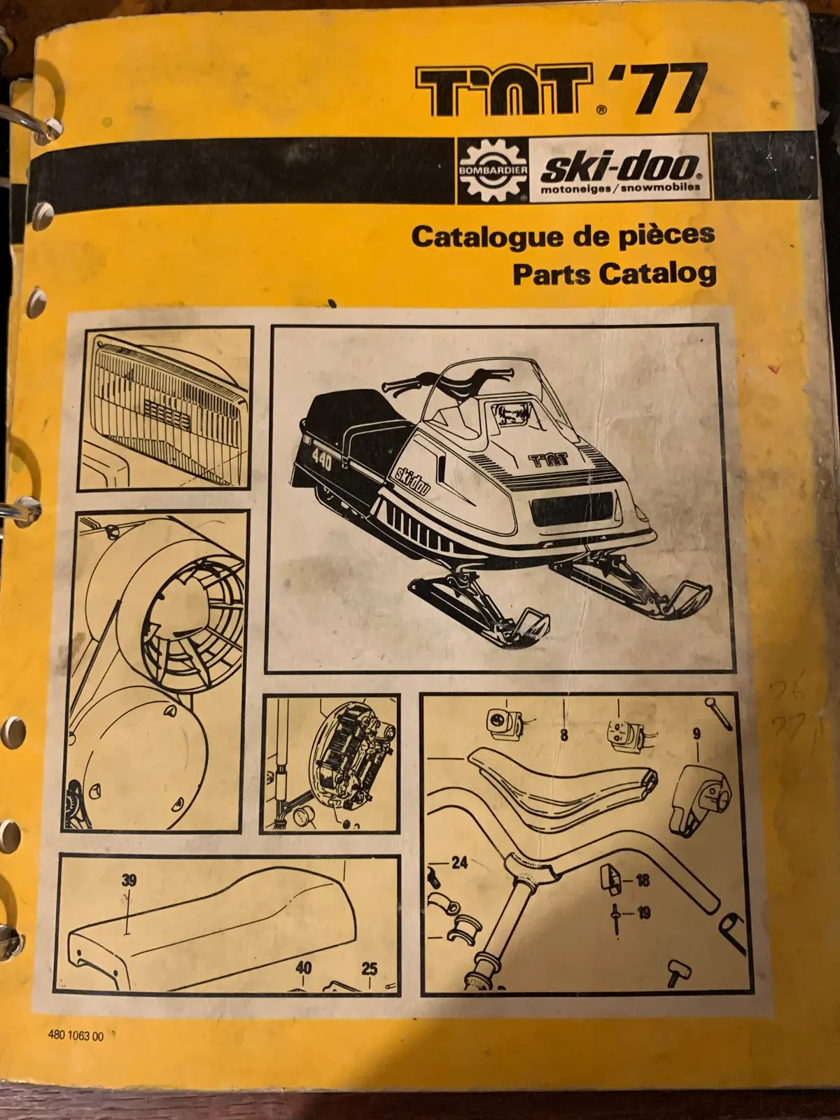 1977 Skidoo Tnt Parts Catalog 1