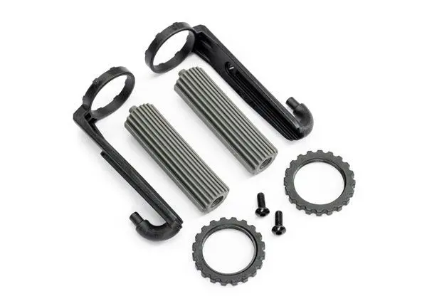 10966-Gray Traxxas Reservoirs, Shocks, Front (2)/ 3X8mm Bcs (2) 1