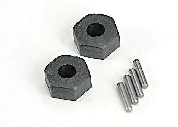 1654 Traxxas Wheel Hubs, Hex (2)/ Stub Axle Pins (2) 1