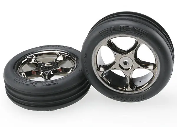 2471A Traxxas Tires & Wheels Tracer 2.2" Black Chrome 1