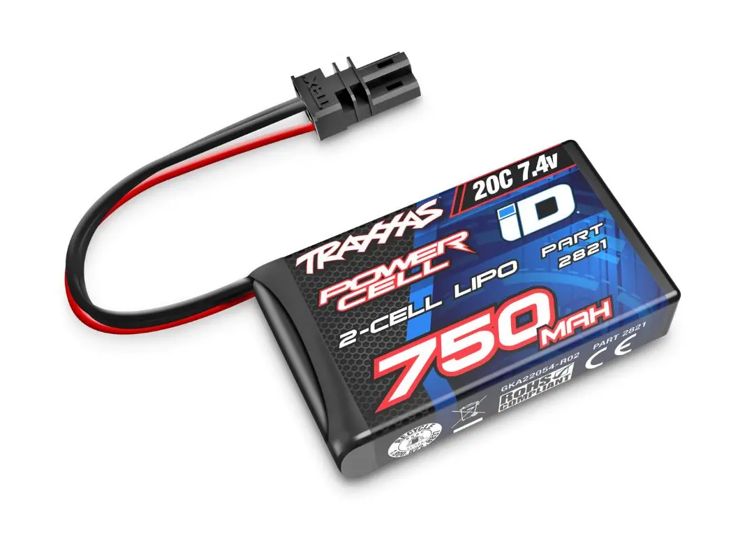 2821 Traxxas 750Mah 2S 7.4V 20C Lipo Id Softcase Battery 1