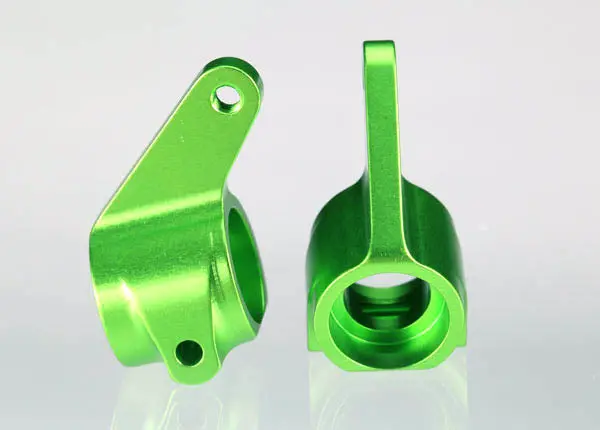 3636G  Steering Blocks, Rustler®/Stampede®/Bandit® (2), 6061-T6 Aluminum (Green-Anodized)/ 5X11mm Ball Bearings (4) 1