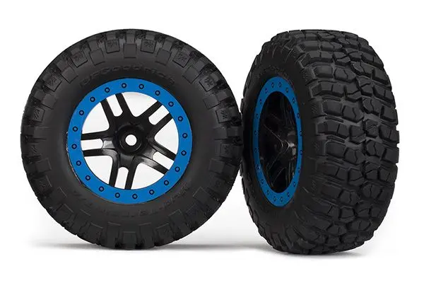 5885A Traxxas Bfgoodrich Km2 Front Tire (2) (Black/Blue) (Standard) 1