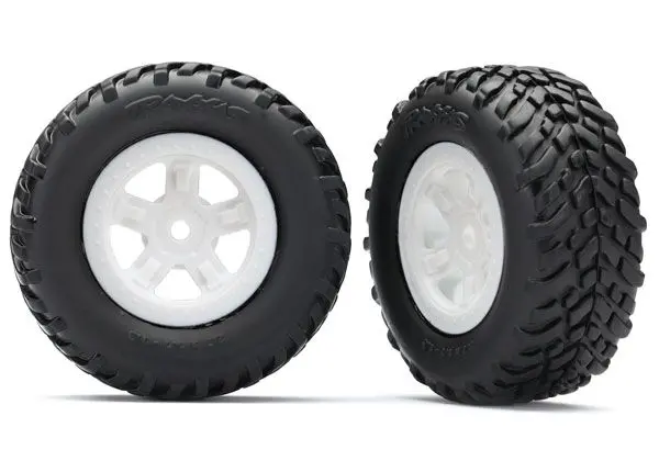 7674X Traxxas Tires And Wheels, Assembled, Glued - White 1