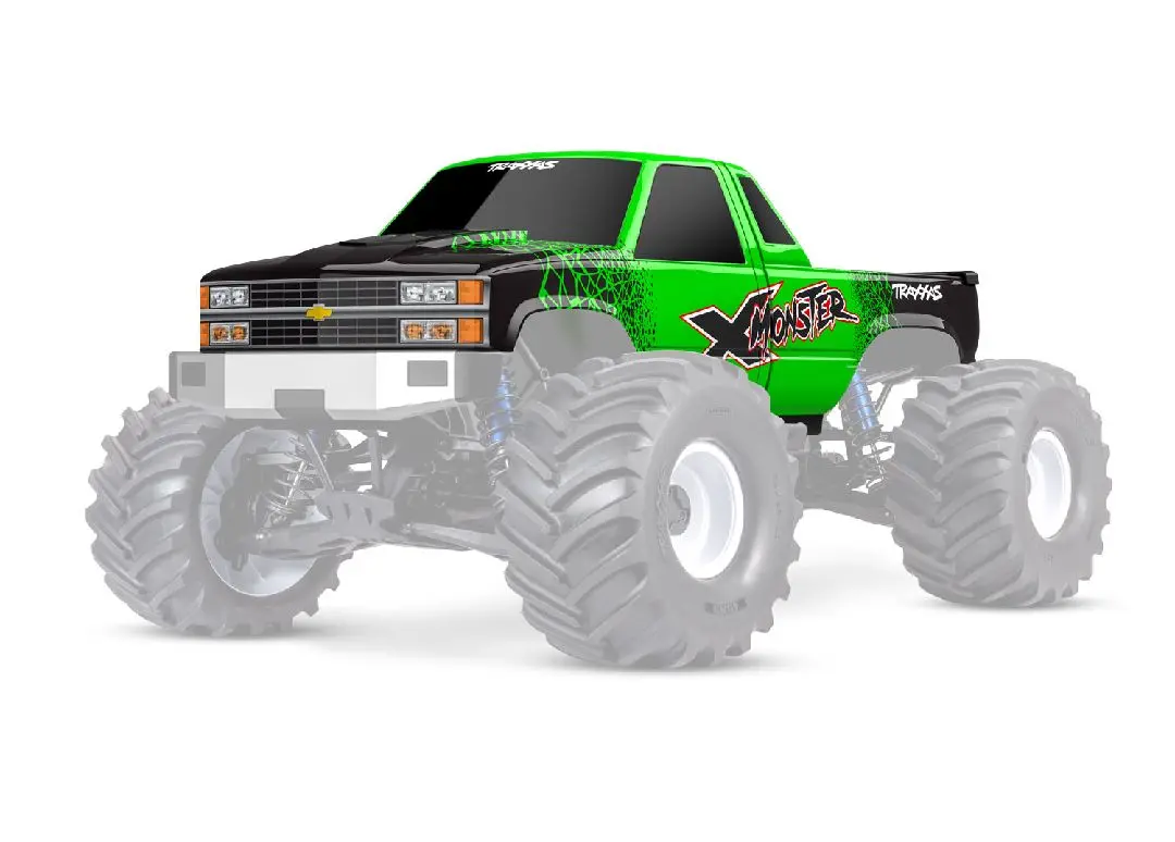 7697-Grn Traxxas Body, X-Maxx Mt Chevy Gmt400 Ck - Green 1