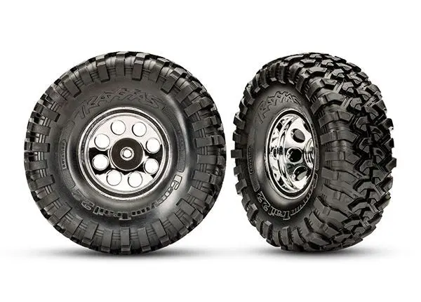 8184 Traxxas Tires And Wheels, Assembled, Glued (2.2" Classic Chrome) 1